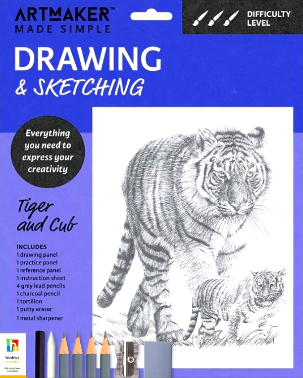 Art Maker Made Simple Drawing & Sketching Kit: Tiger And Cub Online now