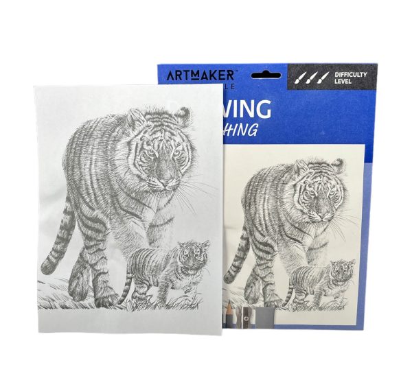 Art Maker Made Simple Drawing & Sketching Kit: Tiger And Cub Online now