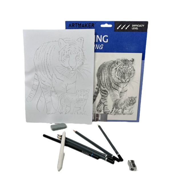 Art Maker Made Simple Drawing & Sketching Kit: Tiger And Cub Online now