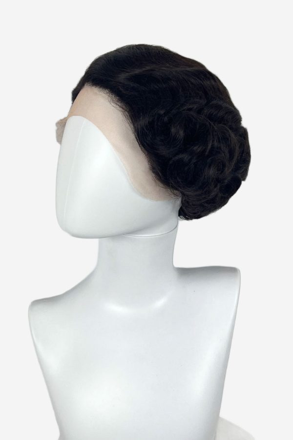 Brown lacefront wig, pinup vintage style, short with finger waves: Dixie For Cheap