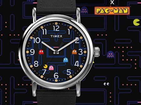 Timex Weekender x PAC-MAN™ 38mm Leather Strap Watch TW2V06100 For Sale