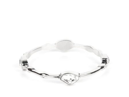 Chiseled Craze White Bracelet on Sale