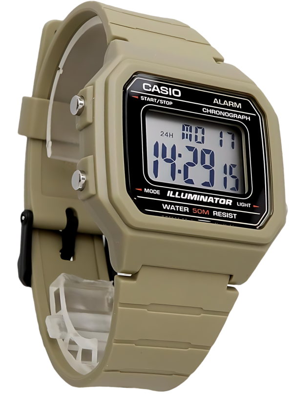 Casio General – W-217H-5AVDF Men s Watch – Black Dial, Beige Resin Strap For Cheap