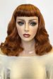 Auburn pinup style wig, finger waved with short fringe, 1950s style: Heidi Fashion