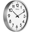 Seiko Silver Large White Dial Wall Clock QXA560S For Sale