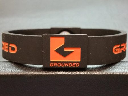 Grounded Energetic Wristband (Black Orange) For Sale