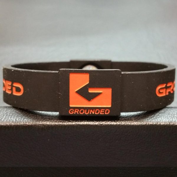 Grounded Energetic Wristband (Black Orange) For Sale