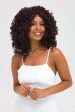 Afro, corkscrew curly lace front wig, black and purple: Anna For Sale