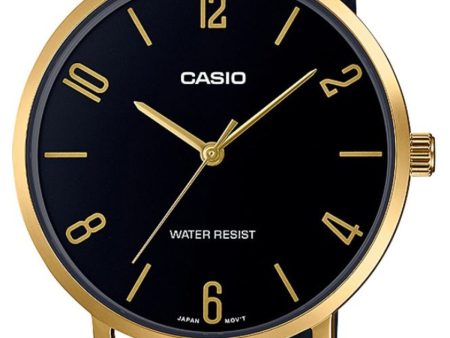 Casio - MTP-VT01GL-1B2UDF - Leather Strap Wrist Watch for Men Cheap