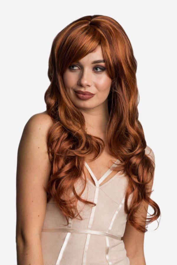 Long red auburn and blonde wig: Amanda Online Hot Sale