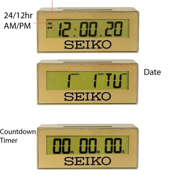 Seiko Mini Marathon Gold Digital Alarm Clock (Limited Edition) QHL087G Online