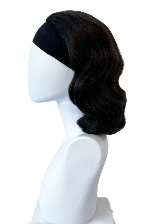 1940s style half wig hairpiece with beautiful marcel waves: Virginia Fashion