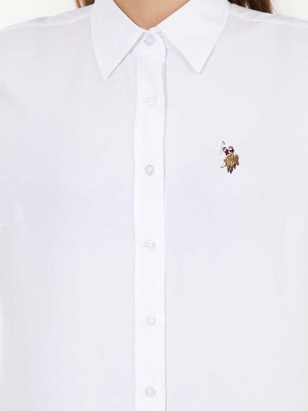 USPA Shirt Women White VR013 USSHW036 Slim US Polo Assn. For Discount