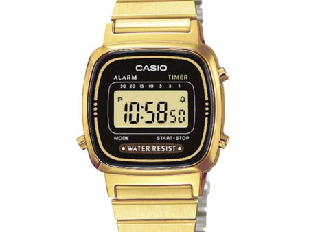 Casio - LA-670WGA-1DF - Stainless Steel Wrist Watch for Women - Digital - Youth Series For Cheap