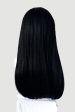 Long black wig with straight hair and a short, straight fringe: Maxine Fashion