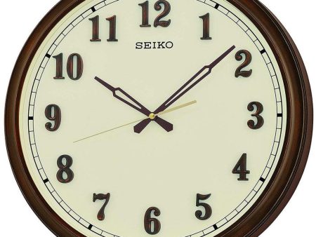 Seiko Brown Frame Cream Dial Wall clock QXA632B Online Sale