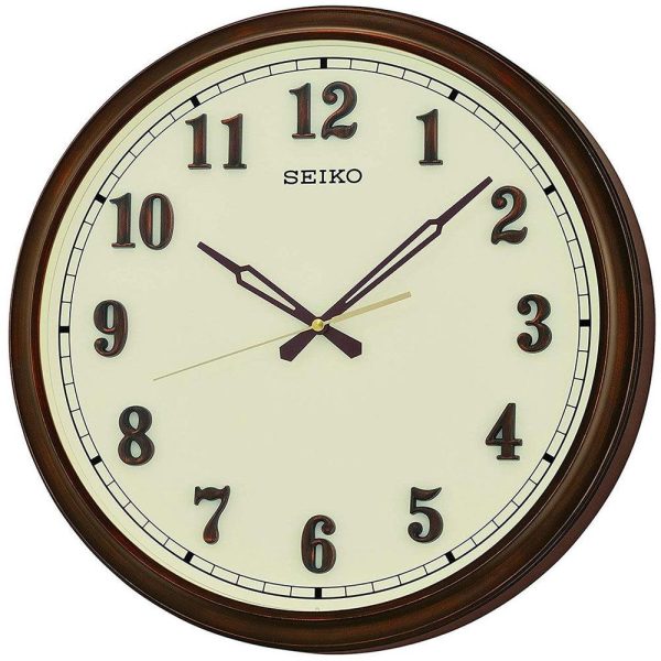 Seiko Brown Frame Cream Dial Wall clock QXA632B Online Sale