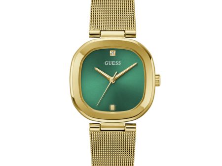 Guess Eve Gold Tone Mesh Bracelet Strap Ladies Watch GW0768L2 For Sale