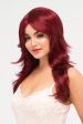 Long red wig, layered with flicked tips: Salome For Cheap