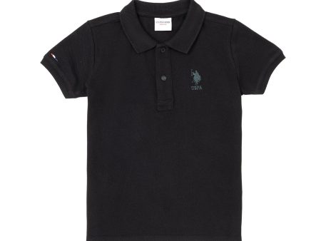 USPA Boys Polo Black VR046 USPOK047 For Discount