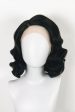 Black lacefront wig, pinup vintage style, mid length with finger waves: Etta Discount