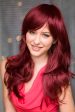 Long red wig, layered with flicked tips: Salome For Cheap