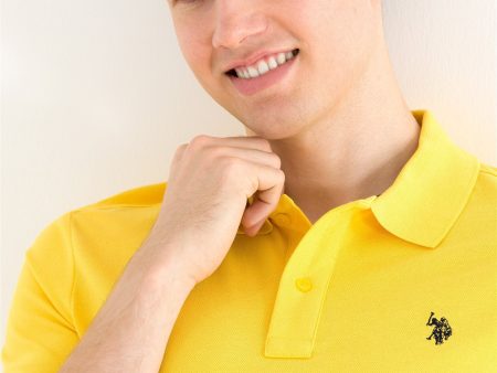 US Polo Assn. Men Polo Shirt Single Color Horse Amber VR094 USPOM171 USPA on Sale