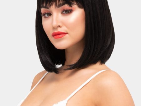 Black long bob wig, shoulder length: Evie For Sale