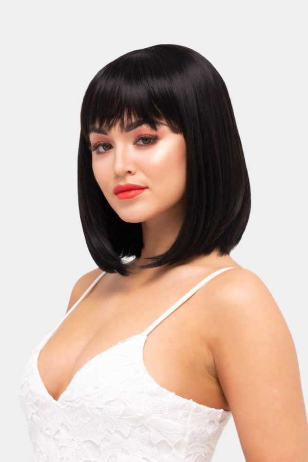 Black long bob wig, shoulder length: Evie For Sale