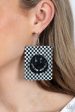 Cheeky Cheakerboard -Black Earring Cheap