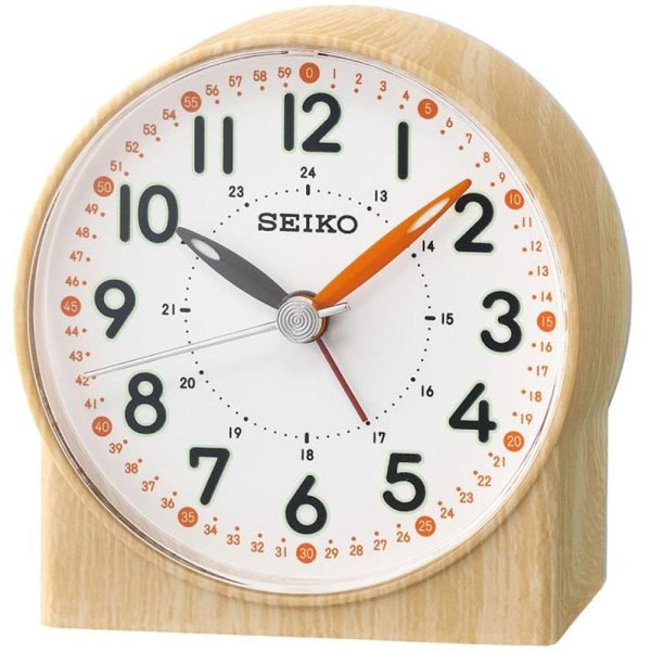 SEIKO Lumibrite® Alarm Clock with Wood Pattern Case QHE168 Online Sale