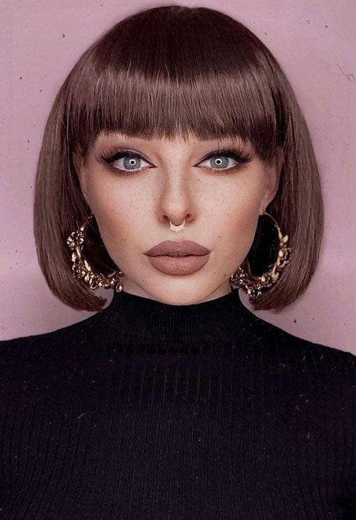 Brown bob wig, chic and stylish: Honour Cheap