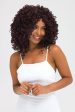 Afro, corkscrew curly lace front wig, black and purple: Anna For Sale