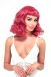 Black and pink pinup wig, curled with a short fringe, 1950s style: Billie Online now