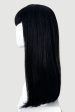 Long black wig with straight hair and a short, straight fringe: Maxine Fashion