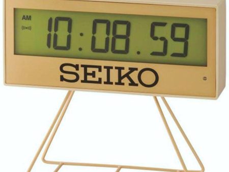 Seiko Gold LCD Timer Digital Alarm Clock With Stand QHL084G Online now