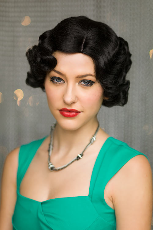 Black 1920s 1930s Style Wig with Finger Waves: Cassie Fashion