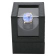 Single Slot PU Leather Watch Winder (Ostrich With Carbon Accents) on Sale