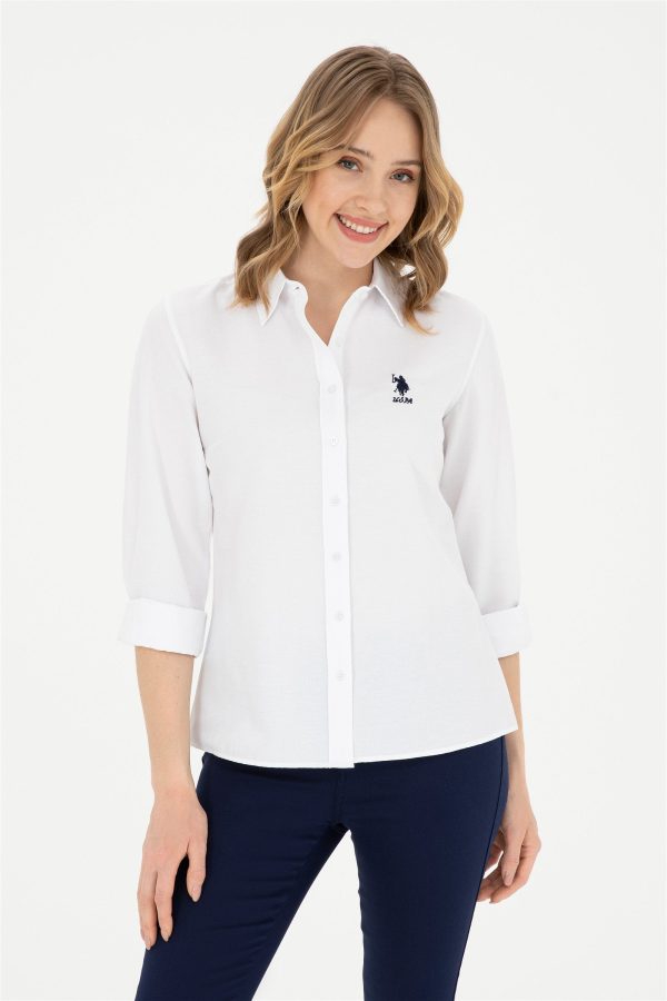 USPA Shirt Women White VR013 USSHW039 Slim US Polo Assn. Sale