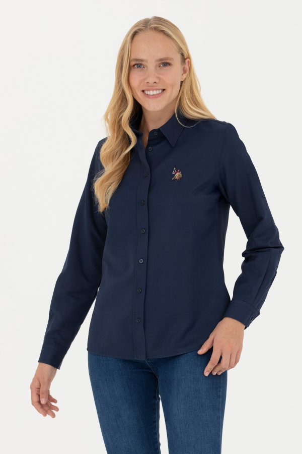 USPA Shirt Women Navy VR033 USSHW040 Slim US Polo Assn. on Sale