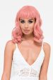 Pink pinup style wig, with finger waves and a short fringe, 1950s style: Stevie Fashion