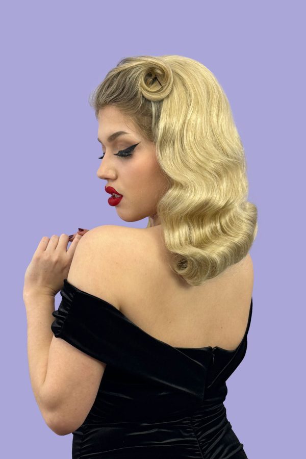 1950s style half wig hairpiece with deep finger waves: Deborah Online now