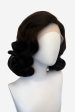 Brown lacefront wig, pinup vintage style, mid length with finger waves: Agatha Fashion