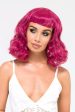 Black and pink pinup wig, curled with a short fringe, 1950s style: Billie Online now