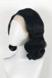 Black lacefront wig, pinup vintage style, mid length with finger waves: Etta Discount