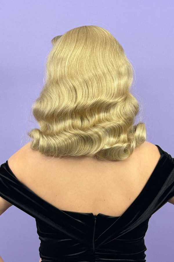 1950s style half wig hairpiece with deep finger waves: Deborah Online now