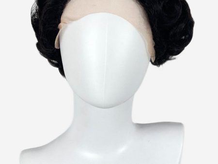 Brown lacefront wig, pinup vintage style, short with finger waves: Dixie For Cheap