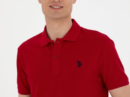 USPA Polo Shirt Men Bordeaux VR014 USPOM224 Single Color Horse US Polo Assn. Hot on Sale