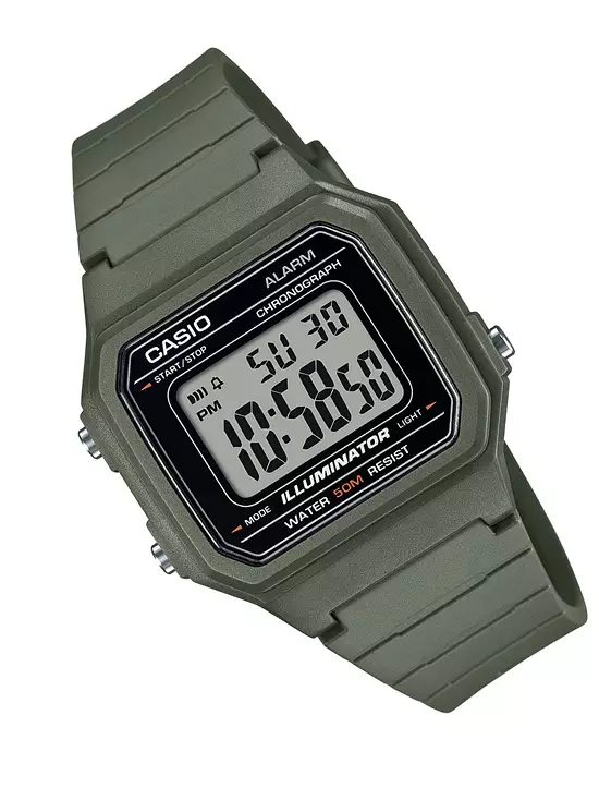 Casio General – W-217H-3AVDF Men s Watch – Black Dial, Green Resin Strap on Sale