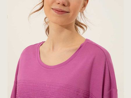 U.S. Polo Assn. Women T-Shirt Round Neck C Violet VR037 USTSW021 For Discount